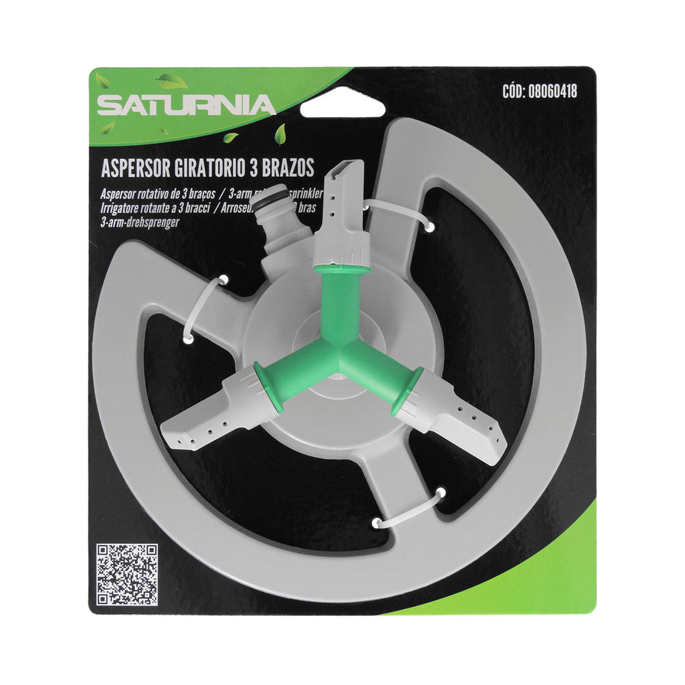 3-arm rotating plastic sprinkler.