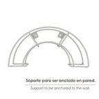 Soporte manguera pared metálica 1/2 luna color gris