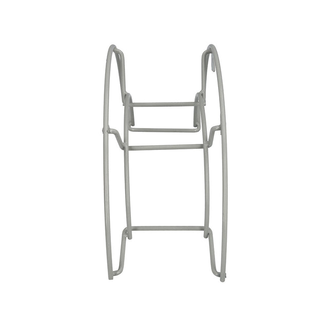 Soporte manguera pared metalica 1/2 luna color gris