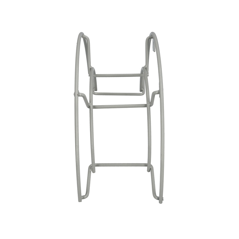 Metallic half-moon gray wall-mounted hose holder
