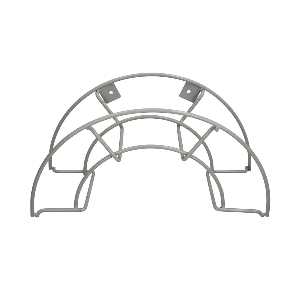 Metallic half-moon gray wall-mounted hose holder