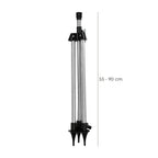 Trípode para aspersores altura regulable 55/90 cm tomas agua 1/2". Acero cromado. Trípode aspersores jardinería