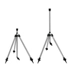 Trípode para aspersores altura regulable 55/90 cm tomas agua 1/2". Acero cromado. Trípode aspersores jardinería