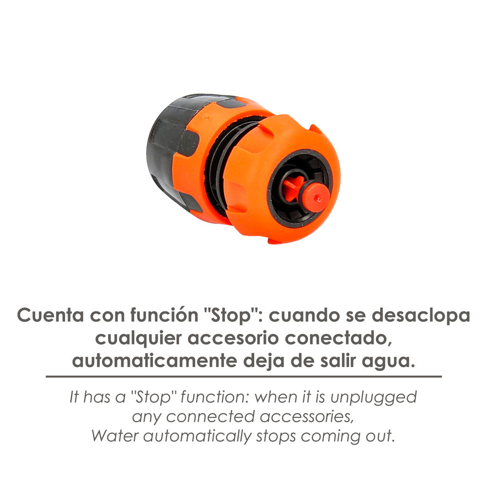 Conector manguera soft-touch 1/2 con stop