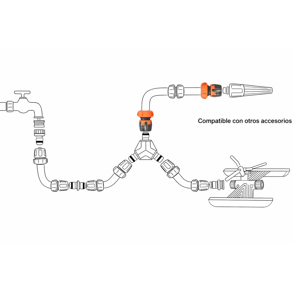 Conector manguera soft-touch 3/4