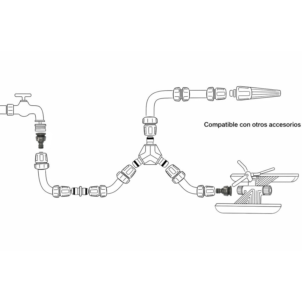 Adaptador manguera soft touch 3/4" - 1/2"