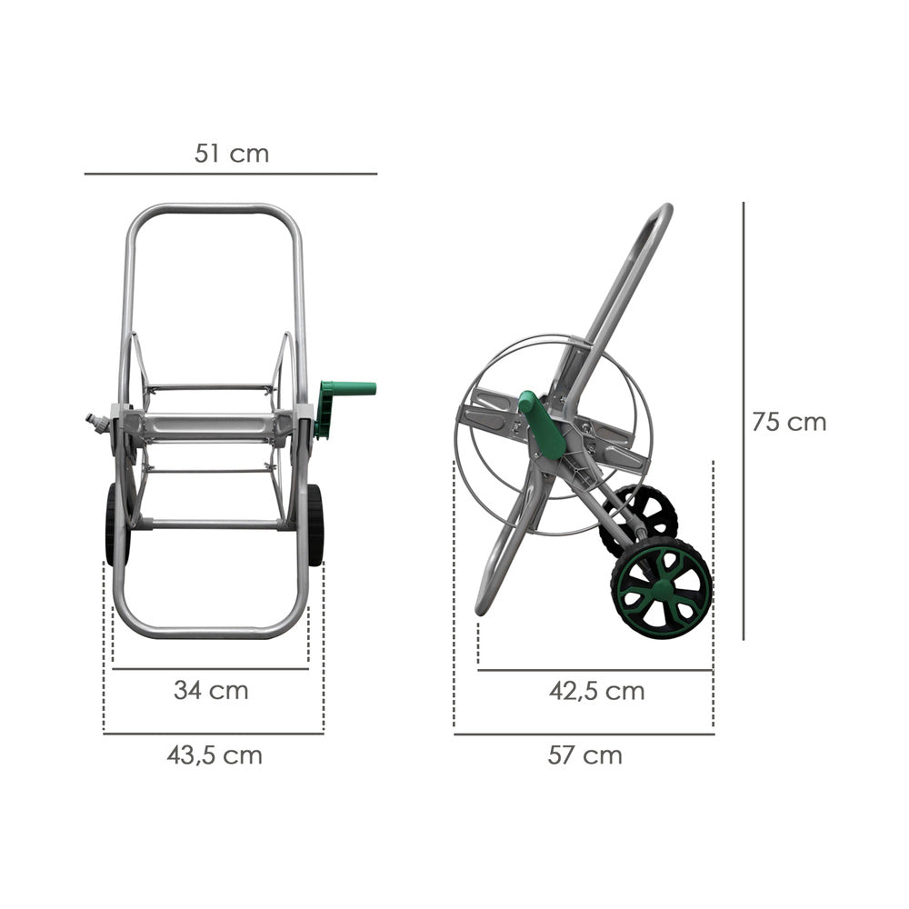 Hose cart steel 50 meters