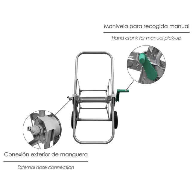 Carro portamangueras acero 50 metros
