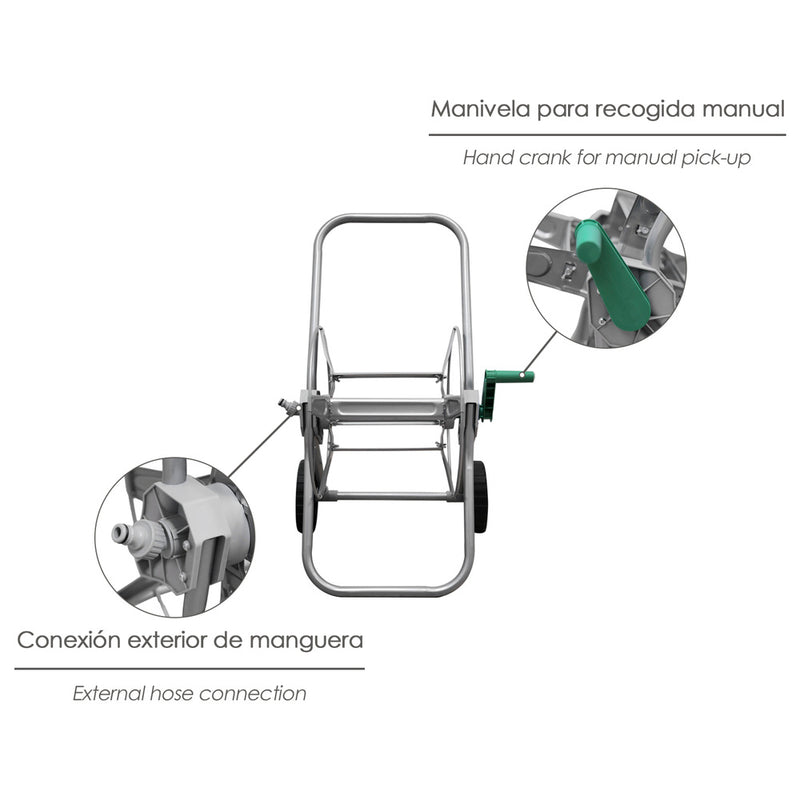 Carro portamangueras acero 50 metros