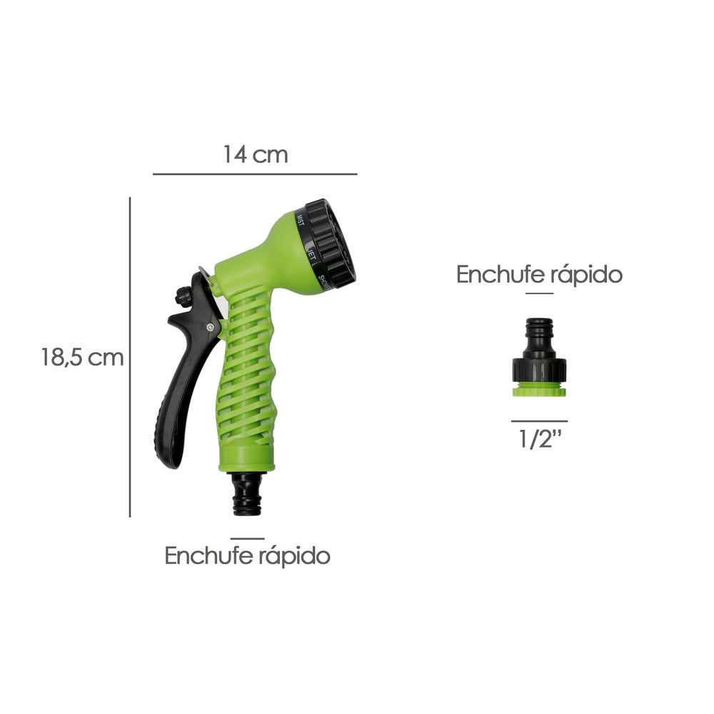 Wall-mounted hose reel 10 meters with spray gun