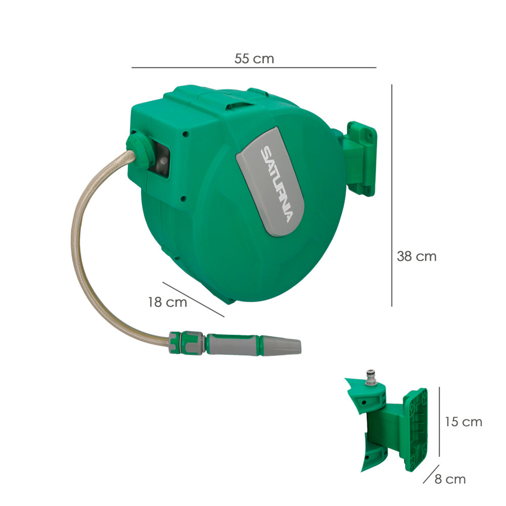 Automatic garden hose reel. Automatic hose retriever, garden hose holder 20-meter hose