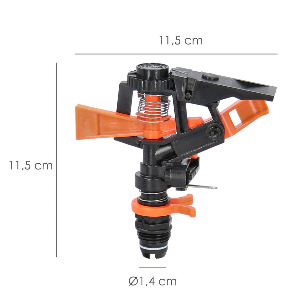 Aspersor riego regulable sectorial plástico  toma 1/2" fabricado en plástico, riego de jardines / cesped