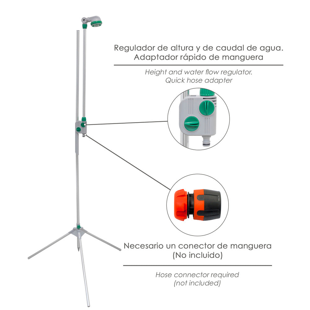 Portable garden shower with tripod