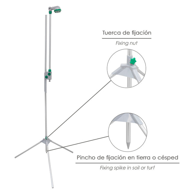 Ducha jardín portatil con tripode