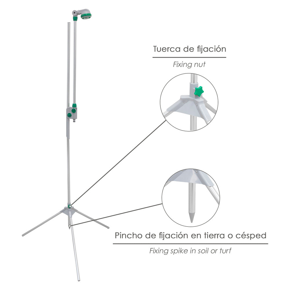 Portable garden shower with tripod