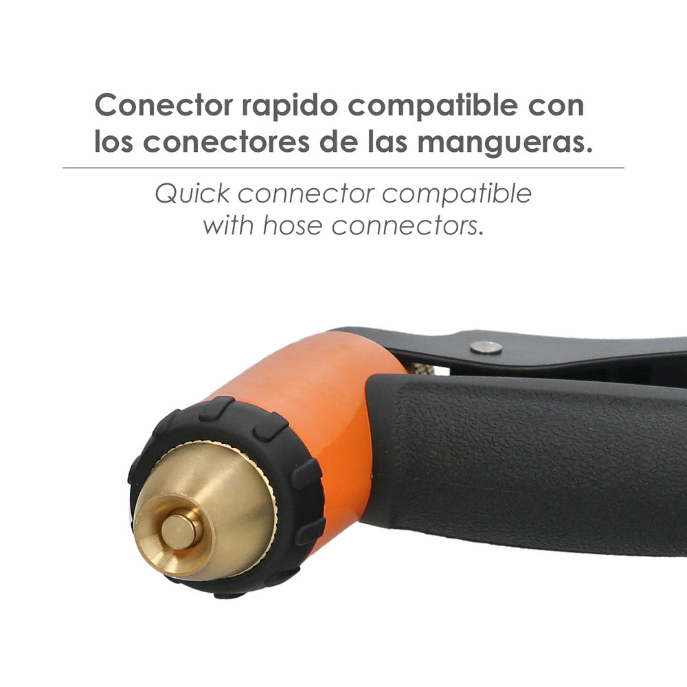 Pistola riego manguera metal soft-touch regulable