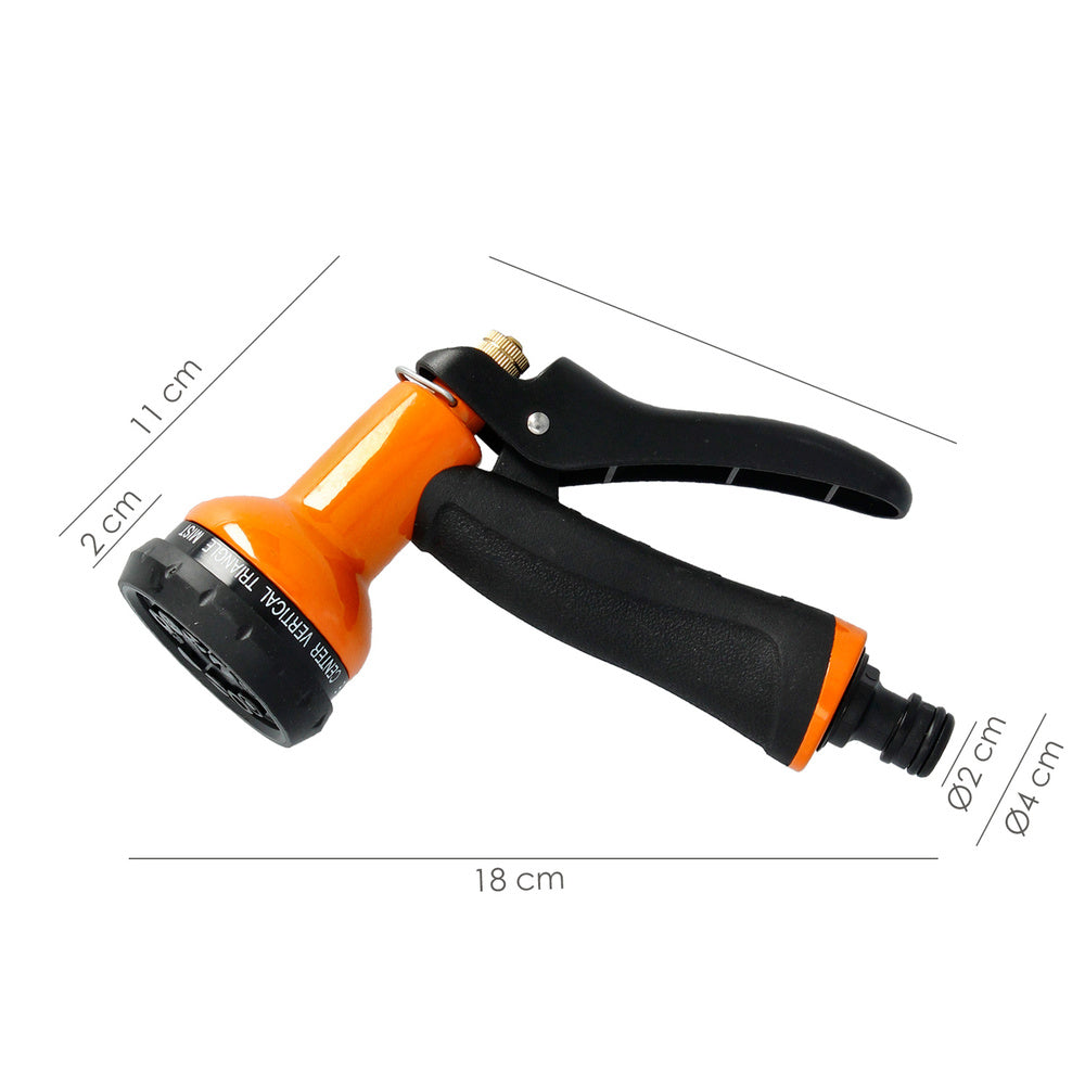 Pistola riego jardin manguera metal soft-touch 10 posiciones