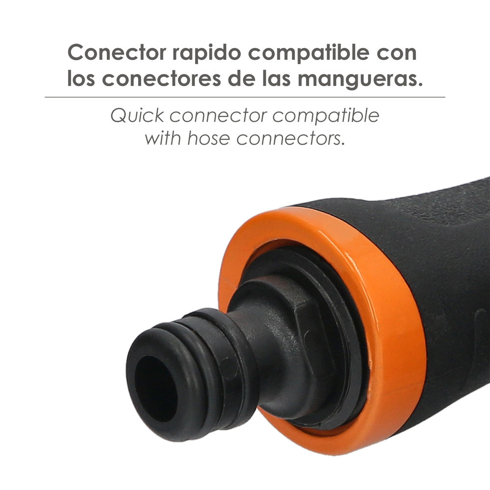 Pistola riego jardin manguera metal soft-touch 10 posiciones