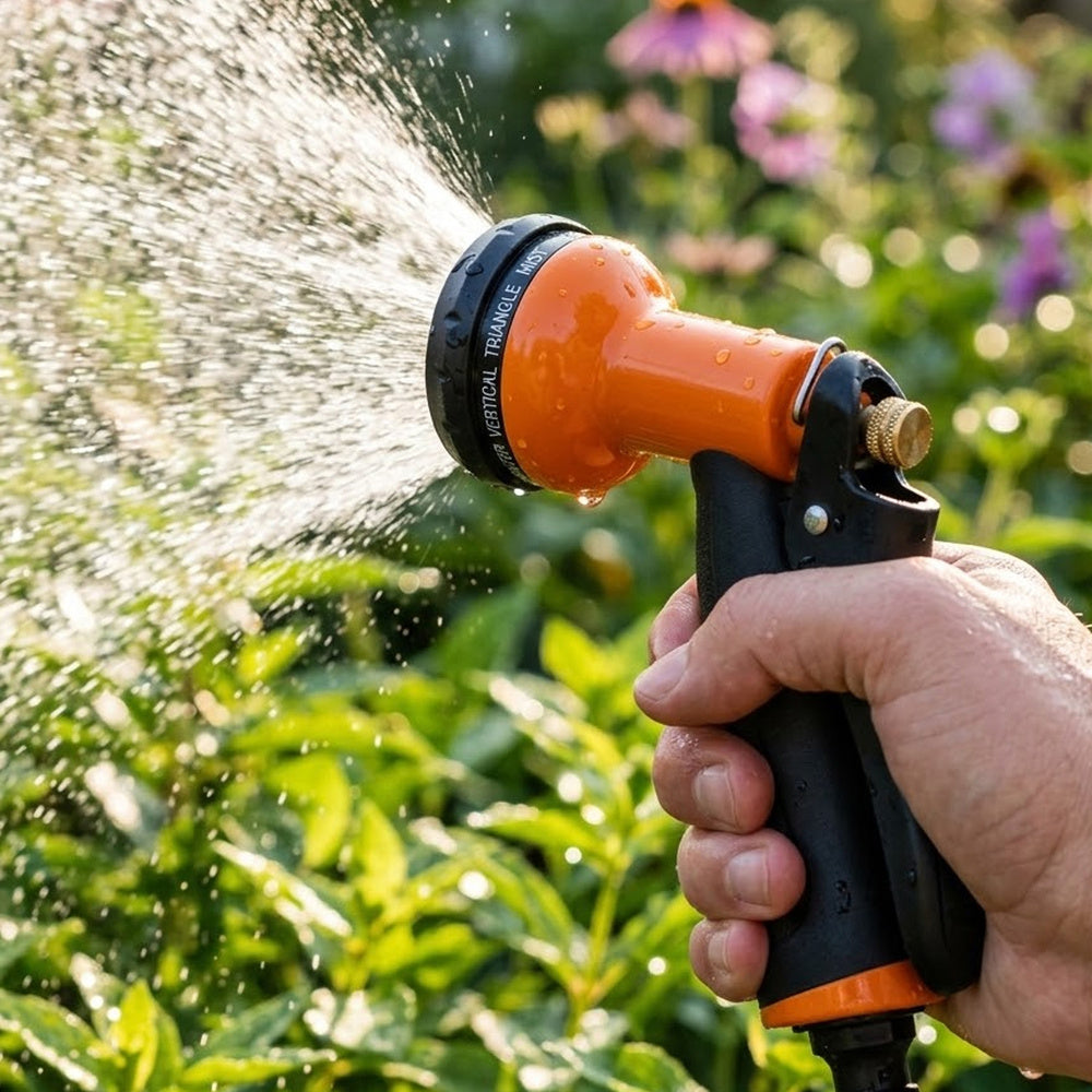 Pistola riego jardin manguera metal soft-touch 10 posiciones