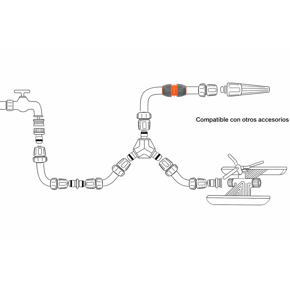 Universal hose repairer 1/2", 5/8" and 3/4". Easy to use, soft touch plastic.