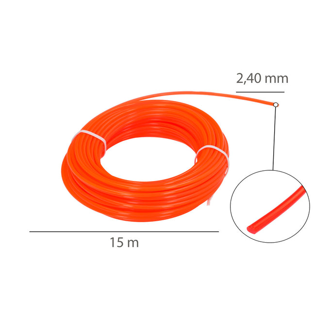 Hilo nylon redondo 2,4mm (rollo 15mt.)