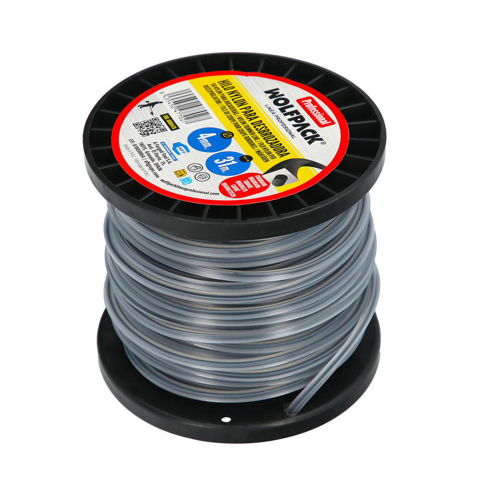 Hilo nylon cuadrado profesional ø 4,0 mm. (bobina 31 metros)