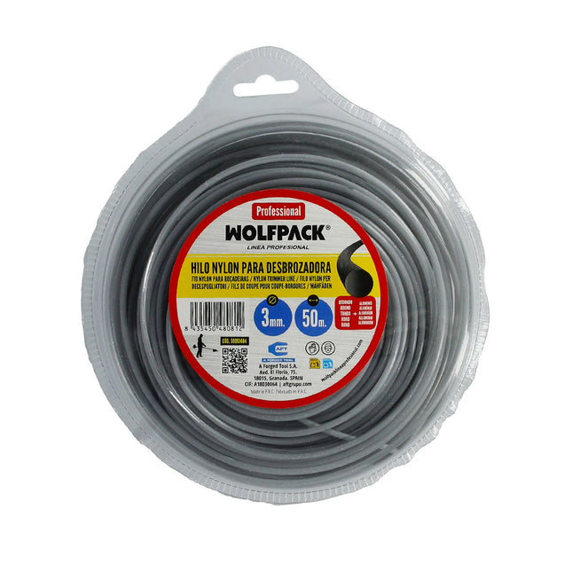 Hilo nylon/aluminio redondo profesional 3,0mm (rollo 50mt.)