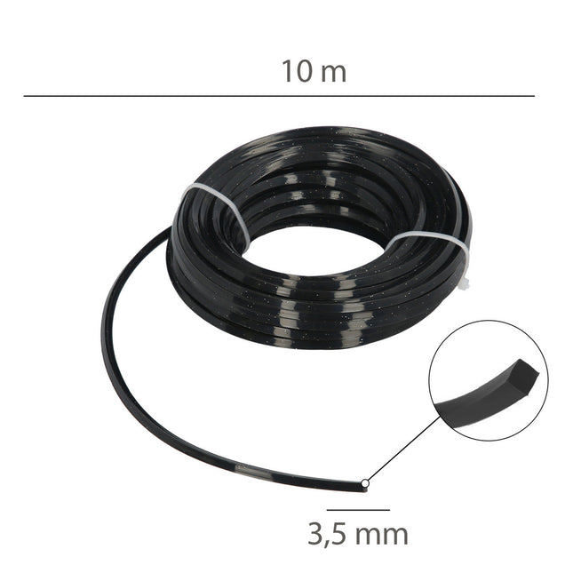 Hilo nylon/aluminio cuadrado profesional 3,5mm (rollo 10mt.)