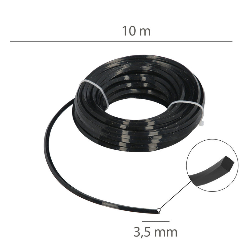 Hilo nylon/aluminio cuadrado profesional 3,5mm (rollo 10mt.)