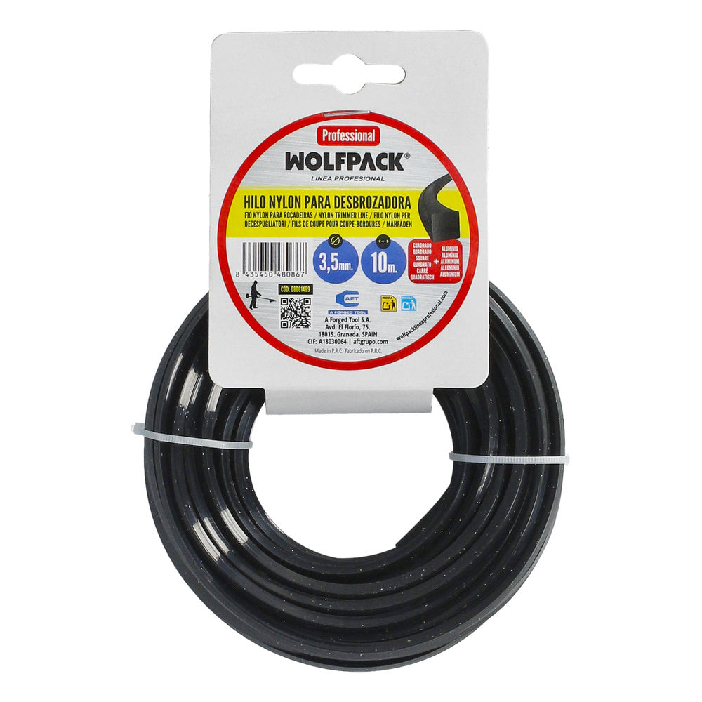 Professional square nylon/aluminum line 3.5mm (10m roll)