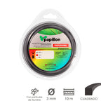 Professional square nylon and aluminum strimmer line ø 3.0 mm roll 10 meters. Nylon line for cutting grass, garden, weeds