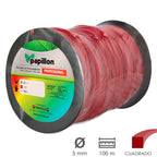 Professional square nylon trimmer line ø 5.0 mm 100-meter roll. Nylon trimmer line for cutting grass, garden, weeds.