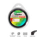 Professional serrated square nylon strimmer line ø 3.0 mm roll 12 meters. Nylon strimmer line for cutting grass,