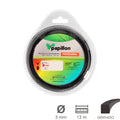 Professional serrated square nylon strimmer line, ø 3.0 mm, 12-meter roll. Nylon cutting line for strimmers, grass,