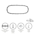 Cadena motosierra 3/8" / 0.050" 1,3 mm / 40 eslabones / 91 p