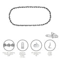Corrente motosserra 3/8" / 0.050" 1,3 mm / 50 elos / 91 p