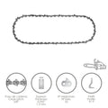 Corrente motosserra 3/8" / 0.050" 1,3 mm / 52 elos / 91 p