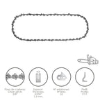 Corrente motosserra 3/8" / 0.050" 1,3 mm / 52 elos / 91 p