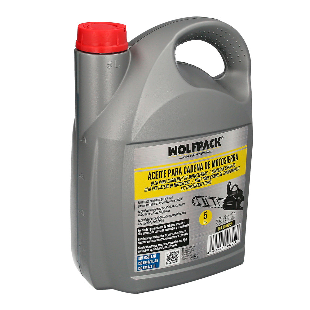 Aceite para cadenas y barras motosierra 5 litros, grasa cadenas motosierra, lubricante cadenas motosierra