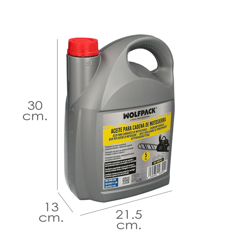 Aceite para cadenas y barras motosierra 5 litros, grasa cadenas motosierra, lubricante cadenas motosierra