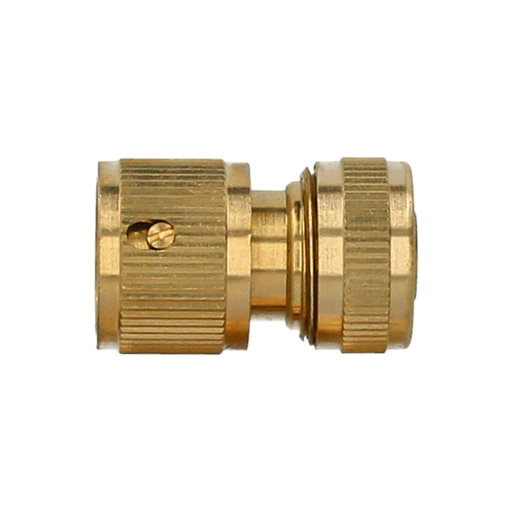 Conector manguera con función stop fabricado en latón  1/2" hembra, adaptador grifo, conector grifo a conector rapido