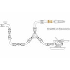 Conector manguera con función stop fabricado en latón  3/4" hembra, adaptador grifo, conector grifo a conector rapido