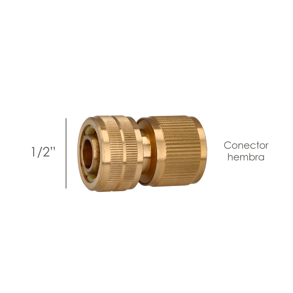 Conector manguera laton  1/2" hembra, adaptador grifo, conector grifo a conector rapido