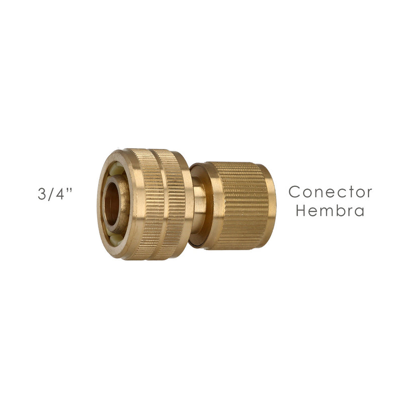 Conector manguera laton  3/4" hembra, adaptador grifo, conector grifo a conector rápido