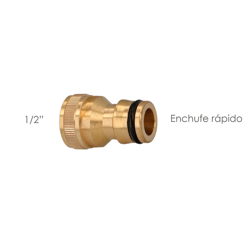 Adaptador manguera laton  1/2" hembra, adaptador grifo, conector grifo a conector rápido