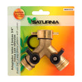 Adaptador de mangueira em latão com 2 entradas macho de 3/4", divisor de torneira, adaptador de 2 vias, entrada fêmea de 3/4".