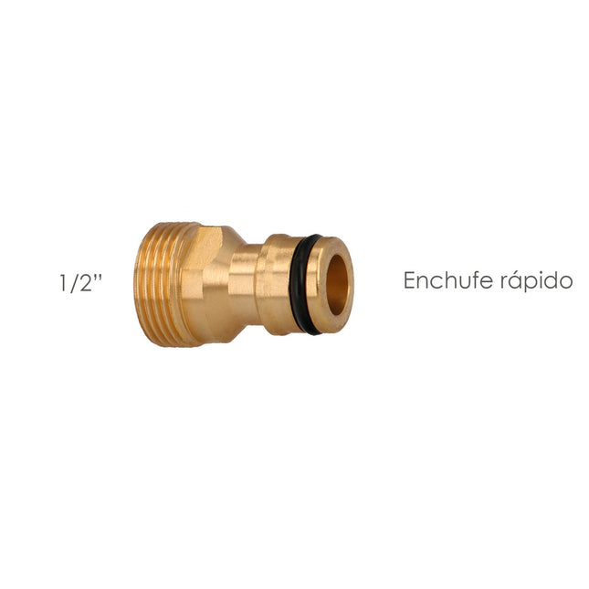 Adaptador manguera laton 1/2" macho
