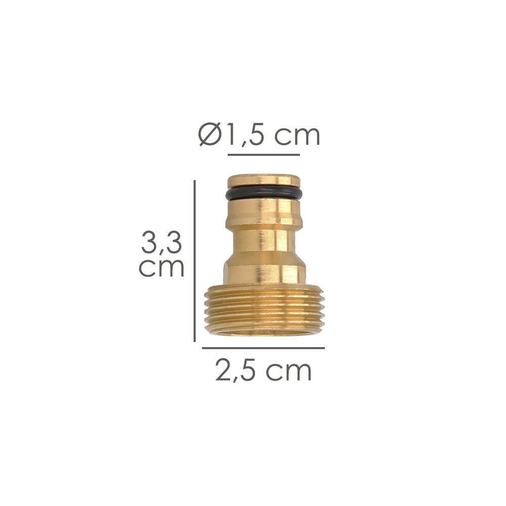 Hose adapter brass 3/4" male