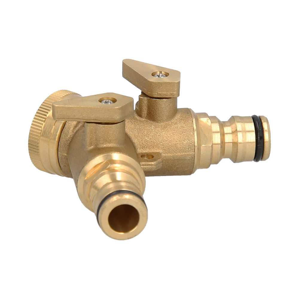 Brass hose adapter 2 outlets for 3/4" faucet