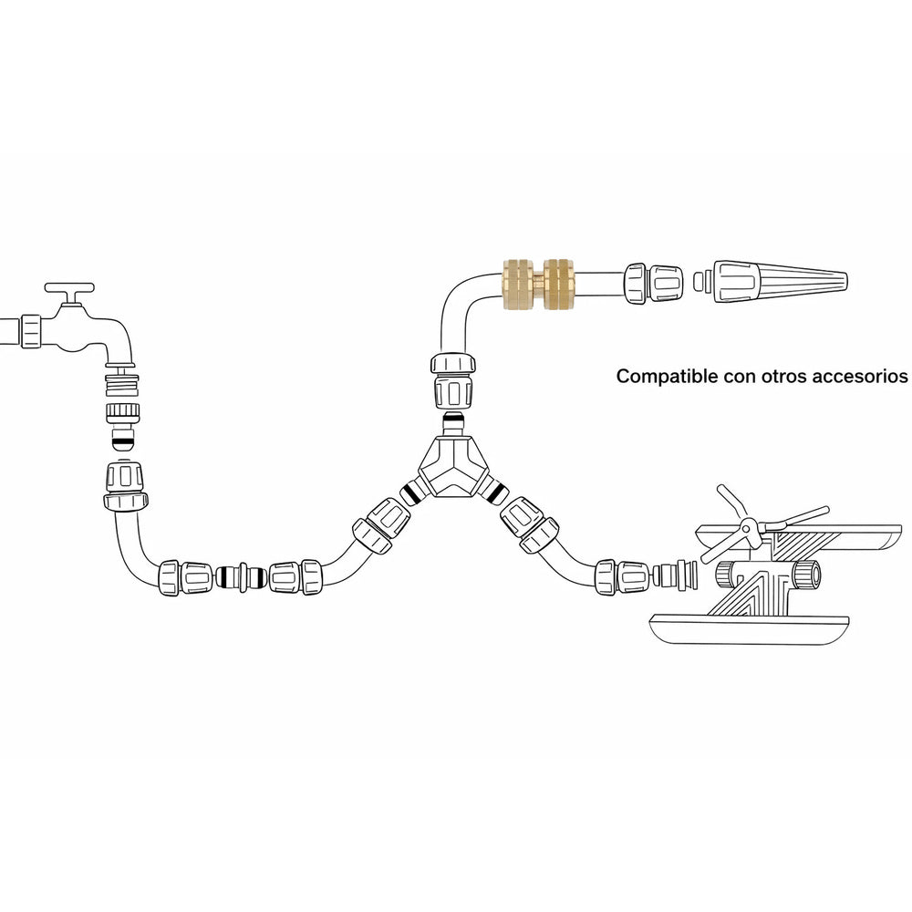 Reparador laton para mangueras 3/4". Blister 1 pieza